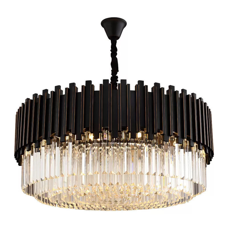 Sabrina Black Drum Kristall Kronleuchter