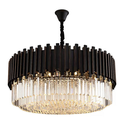 Sabrina Black Drum Kristall Kronleuchter
