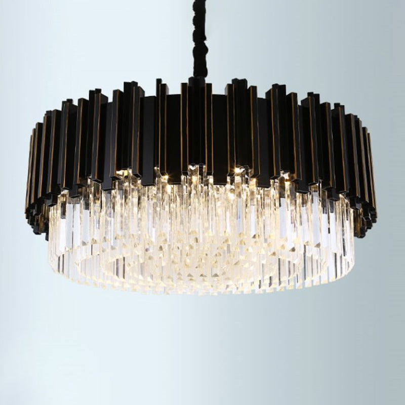 Sabrina Black Drum Kristall Kronleuchter