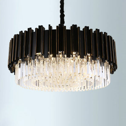 Sabrina Black Drum Kristall Kronleuchter