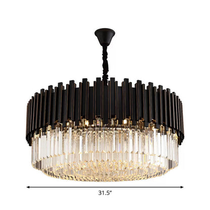 Sabrina Black Drum Kristall Kronleuchter