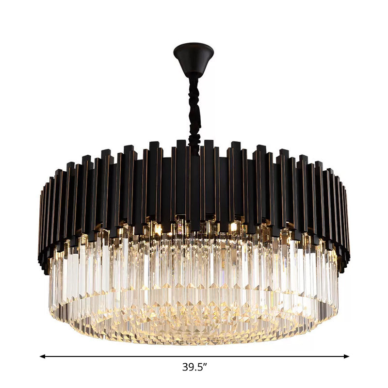 Sabrina Black Drum Kristall Kronleuchter