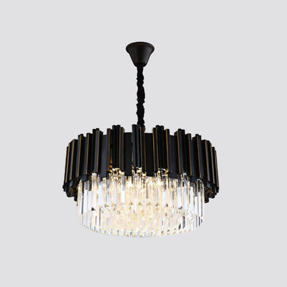Sabrina Black Drum Kristall Kronleuchter