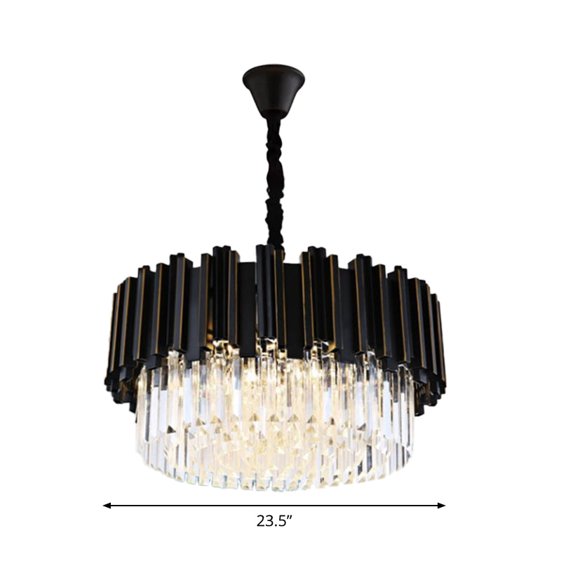Sabrina Black Drum Kristall Kronleuchter
