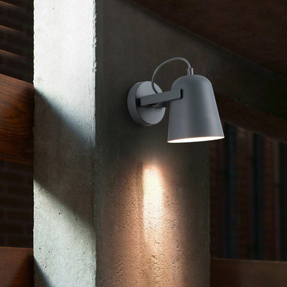 Sophie Nordic Wall Lamp with Rotatable Bell Shade and Wood Accent