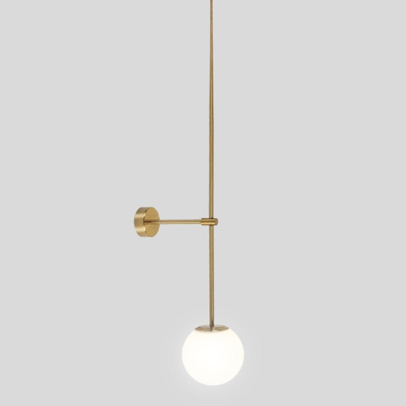 Elodie Orb Glass Corridor Wall Light Pencil Arm