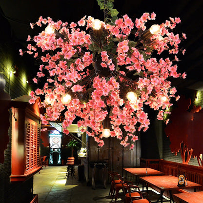 Colette Pink Starburst Blossom Chandelier Light