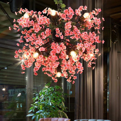 Colette Pink Starburst Blossom Chandelier Light