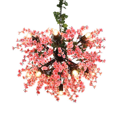Colette Pink Starburst Blossom Chandelier Light