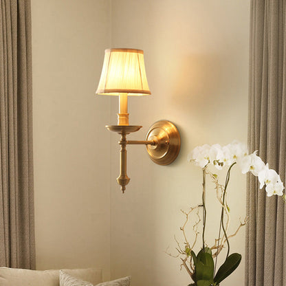 Geneviève Candlestick Fabric Wall Lamp Gold Vintage