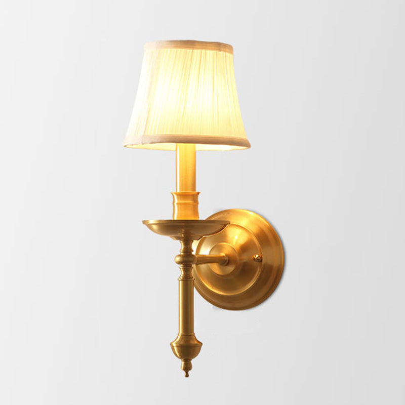 Geneviève Candlestick Fabric Wall Lamp Gold Vintage