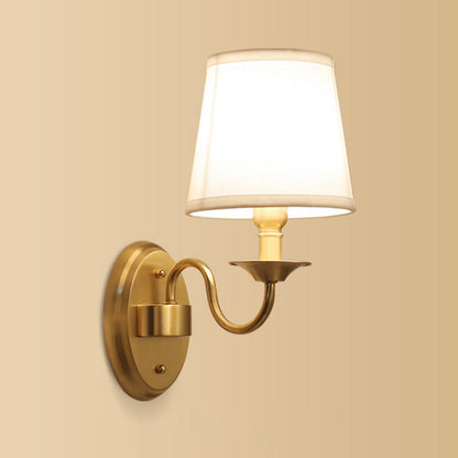 Manon Geometric Fabric Wall Sconce 1-Head Gold Finish