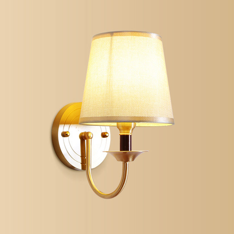 Manon Geometric Fabric Wall Sconce 1-Head Gold Finish