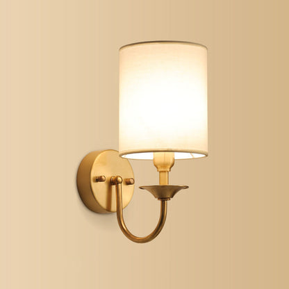 Manon Geometric Fabric Wall Sconce 1-Head Gold Finish