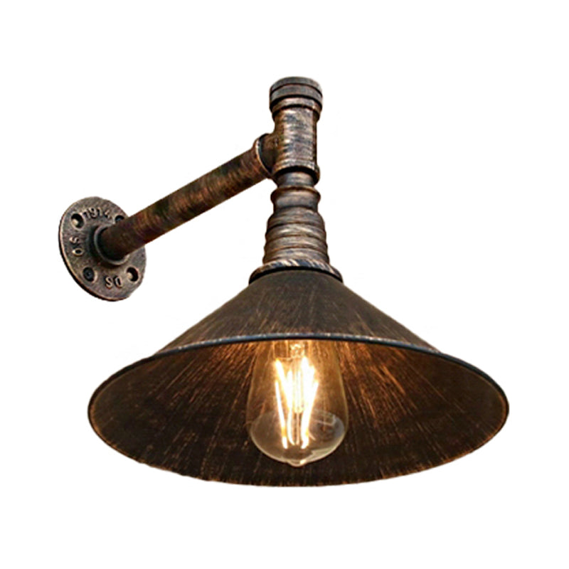Émilie Antique Brass Cone Wall Sconce Farmhouse