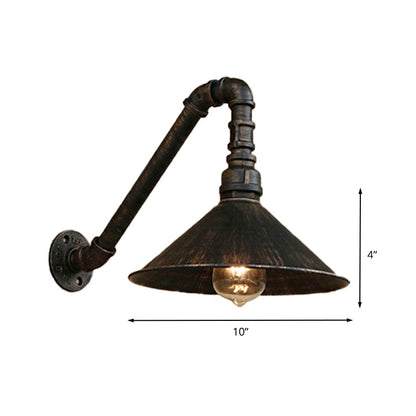 Émilie Antique Brass Cone Wall Sconce Farmhouse