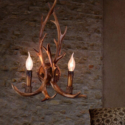 Hélène Classic Deer Horn Resin 2-Head Wall Sconce
