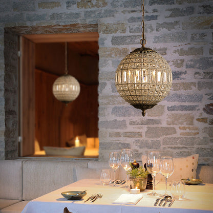 Aurélie Crystal Globe Französischer Landhaus-Hängeleuchter