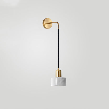 Camélia Marmor Trommel LED Wandleuchte