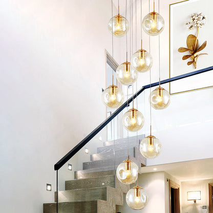 Élise Handblown Cognac Glass Multi-Light Pendant