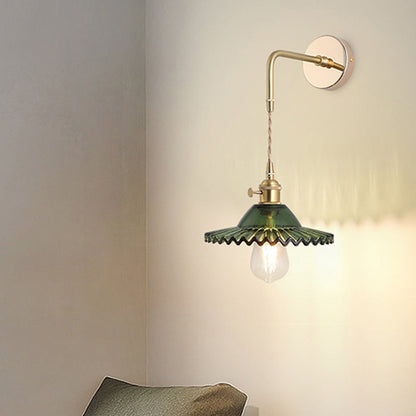 Amélie Vintage Wall Lamp with Gold Metal and Glass Shade