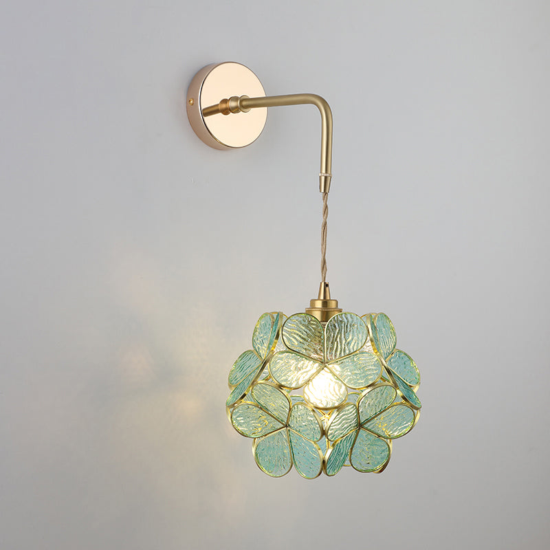 Amélie Vintage Wall Lamp with Gold Metal and Glass Shade