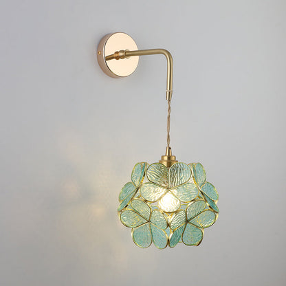 Amélie Vintage Wall Lamp with Gold Metal and Glass Shade