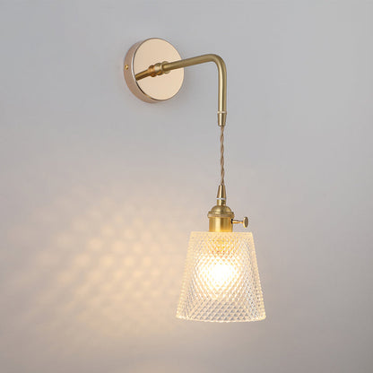 Élise Vintage Glass Shade Wall Lamp Gold Finish
