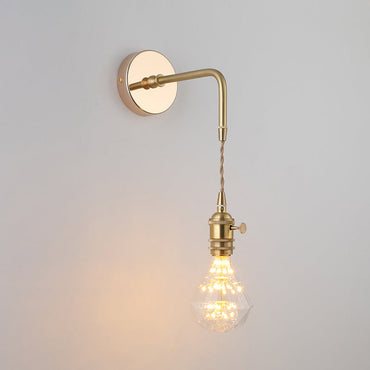 Amélie Vintage Wall Lamp with Gold Metal and Glass Shade