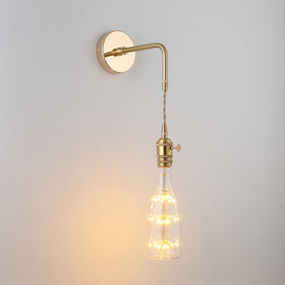 Élise Vintage Glass Shade Wall Lamp Gold Finish
