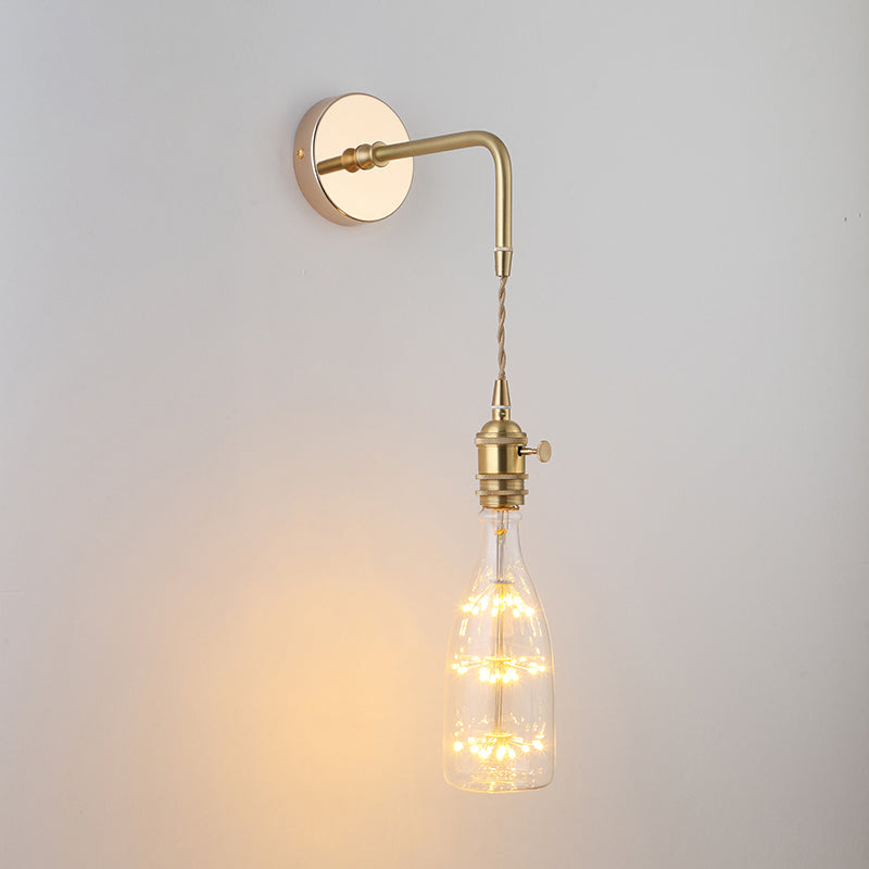 Amélie Vintage Wall Lamp with Gold Metal and Glass Shade
