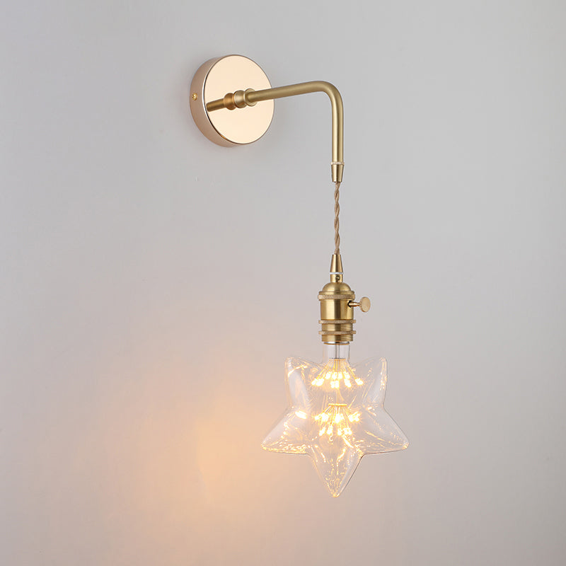Amélie Vintage Wall Lamp with Gold Metal and Glass Shade