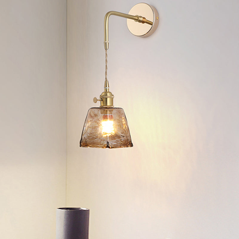 Élise Vintage Glass Shade Wall Lamp Gold Finish