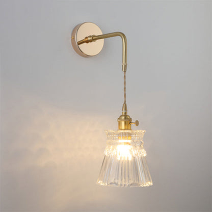 Élise Vintage Glass Shade Wall Lamp Gold Finish