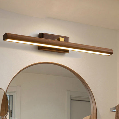 Clémence nordische lineare Wandleuchte aus Holz und Acryl mit LED-Beleuchtung