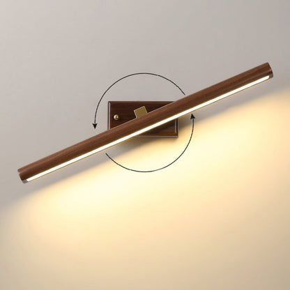 Clémence nordische lineare Wandleuchte aus Holz und Acryl mit LED-Beleuchtung