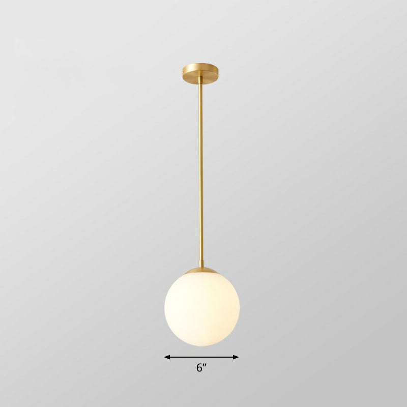 Camille Modern Globe Kitchen Pendant Light in Cream Glass
