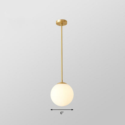 Camille Modern Globe Kitchen Pendant Light in Cream Glass