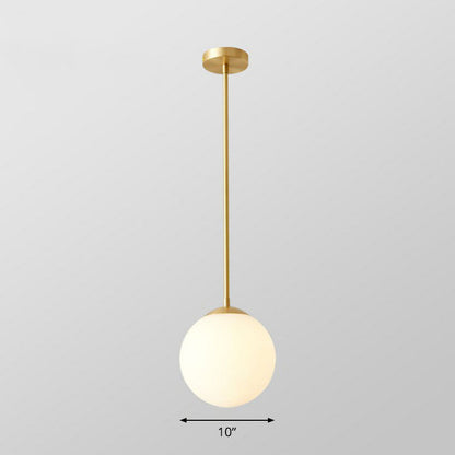 Camille Modern Globe Kitchen Pendant Light in Cream Glass