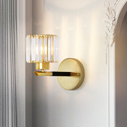 Madeleine Gold Kristall Zylinder Wandleuchte
