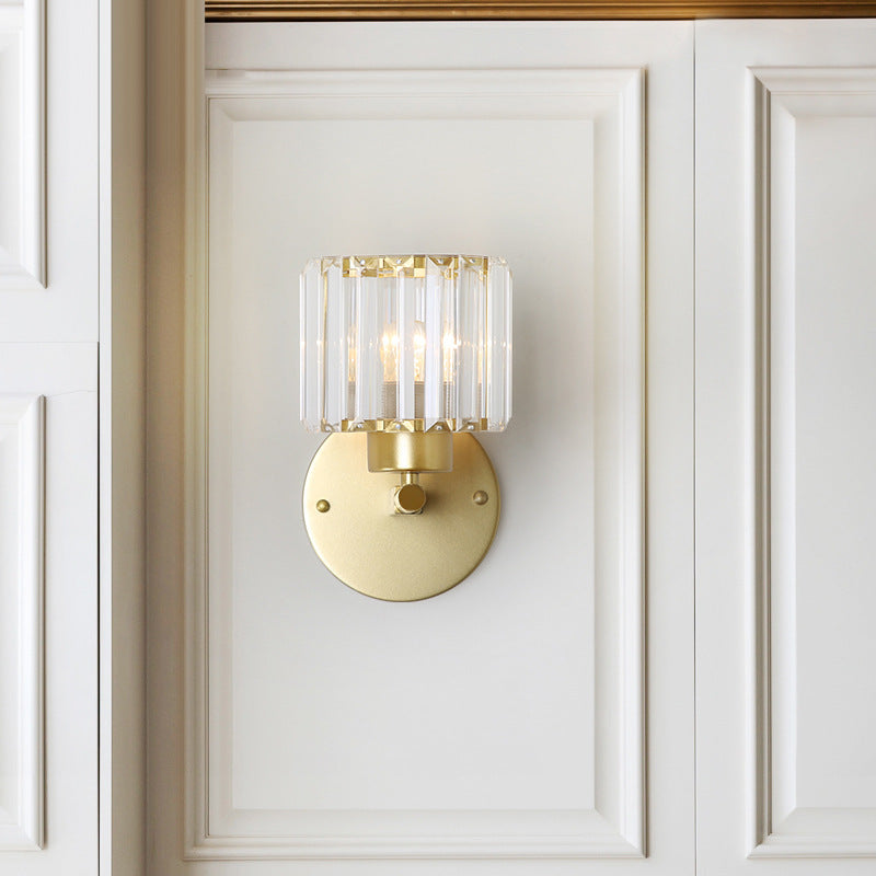 Madeleine Gold Kristall Zylinder Wandleuchte