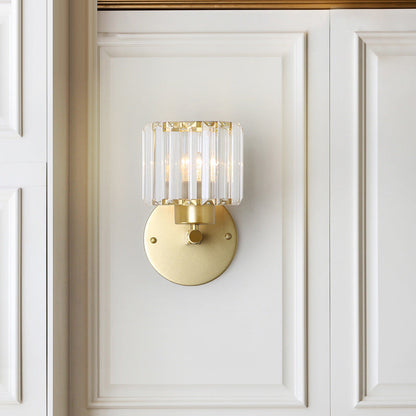 Madeleine Gold Kristall Zylinder Wandleuchte