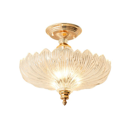 Adeline Crystal Semi Flush Deckenleuchte mit Wellenschliff