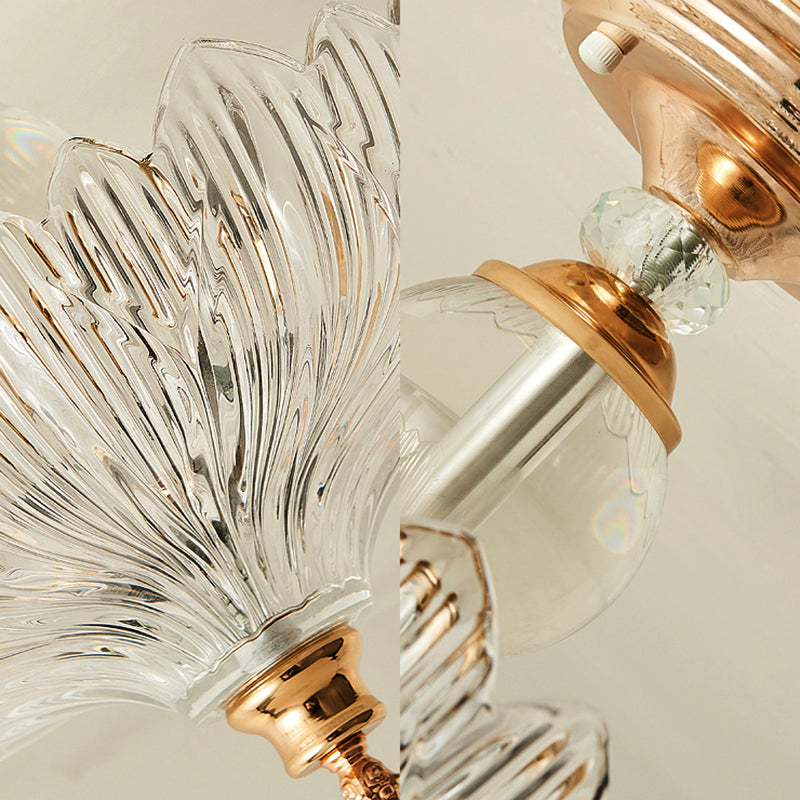 Adeline Crystal Semi Flush Deckenleuchte mit Wellenschliff