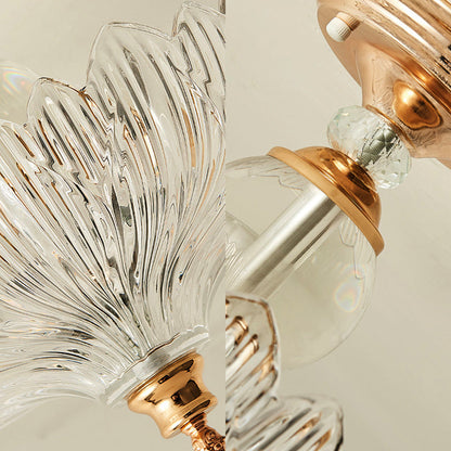 Adeline Crystal Semi Flush Deckenleuchte mit Wellenschliff