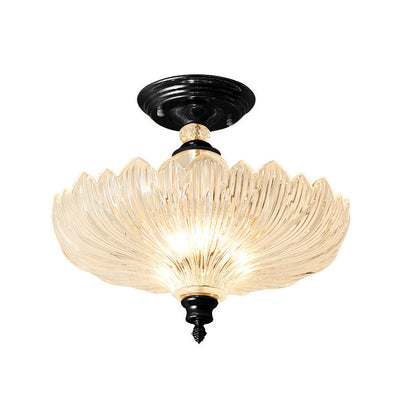 Adeline Crystal Semi Flush Deckenleuchte mit Wellenschliff
