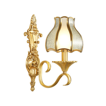 Clémence Messing-Wandleuchte mit Facettenschliffglas-Schirm