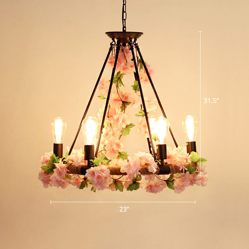 Delphine Wagon Wheel Farmhouse Chandelier Light