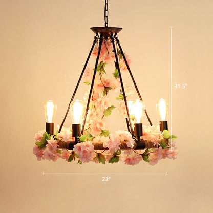 Delphine Wagon Wheel Farmhouse Chandelier Light