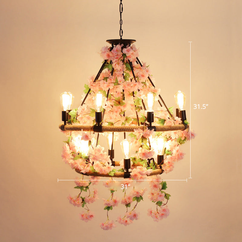 Delphine Wagon Wheel Farmhouse Chandelier Light